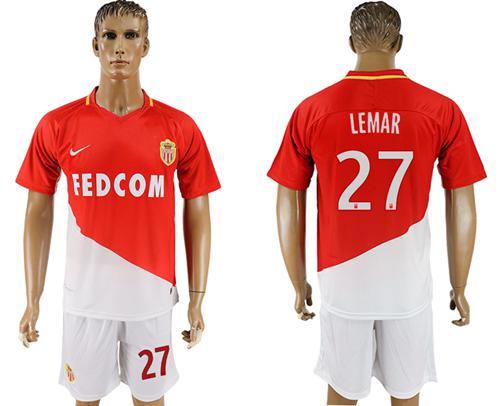 Monaco #27 Lemar Home Soccer Club Jersey